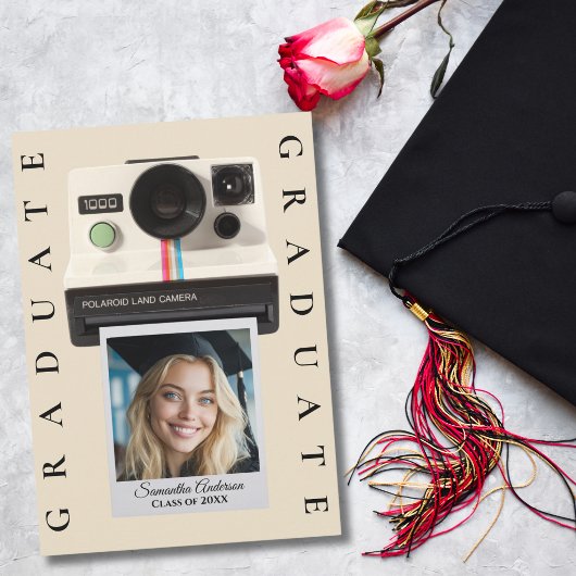 Graduation Photo Collage Vintage Boho Trendy  招待状