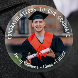 Graduation Photo Custom Text Graduate Keepsake 缶バッジ