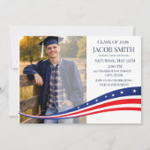  Graduation Photo Invitation Template Patriotic 招待状 (正面)