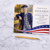  Graduation Photo Invitation Template Patriotic 招待状