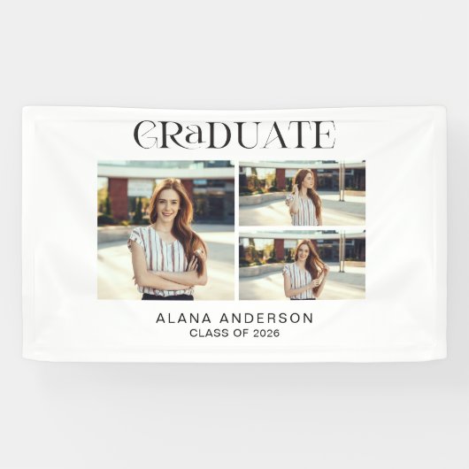 Graduation Photo Modern Collage Custom Party Decor 横断幕 (横)