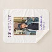 Graduation photo name class of 20XX blue simple bo シェルパブランケット (正面(横))