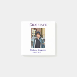 Graduation photo name class of 20XX blue simple bo ポストイット