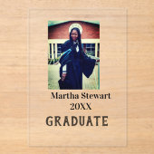 Graduation photo name year class university simple アクリル招待状 (正面)