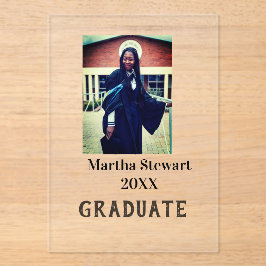 Graduation photo name year class university simple アクリル招待状