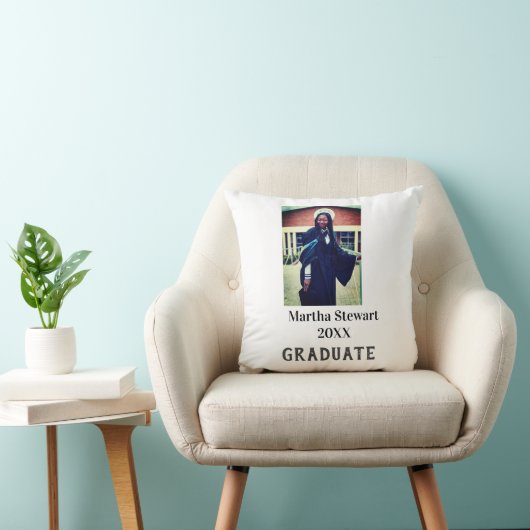 Graduation photo name year class university simple クッション (椅子)