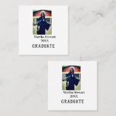 Graduation photo name year class university simple スクエア名刺 (正面/裏面)