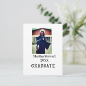 Graduation photo name year class university simple ポストカード (スタンド正面)