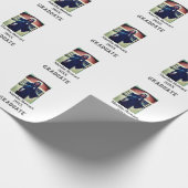 Graduation photo name year class university simple ラッピングペーパー (角)