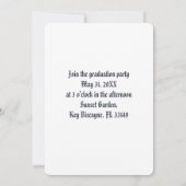 Graduation photo party invitation oval frame 招待状 (裏面)