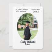 Graduation photo party invitation oval frame 招待状 (正面)