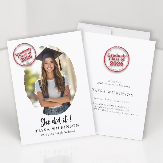 Graduation Photo Portrait Class of 2026  招待状