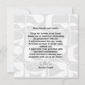 Graduation Photo Thank You Card – Modern Chic セーブザデート (裏面)