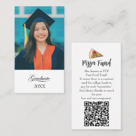 Graduation "Pizza Fund" for college Enclosure card 名刺