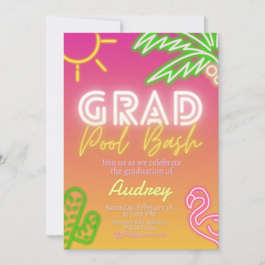 Graduation Pool Party 招待状 (正面)