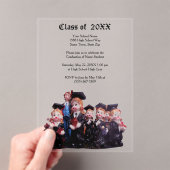 Graduation Porcelain Figurines Photo Class of 20XX アクリル招待状 (インサイチュ (ポータブル))