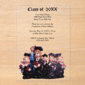 Graduation Porcelain Figurines Photo Class of 20XX アクリル招待状 (正面)