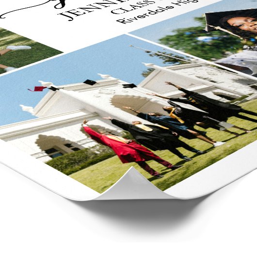 Graduation Portrait Custom Senior Photo Collage ポスター (角)