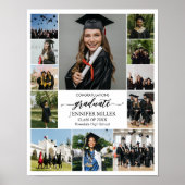 Graduation Portrait Custom Senior Photo Collage ポスター (正面)