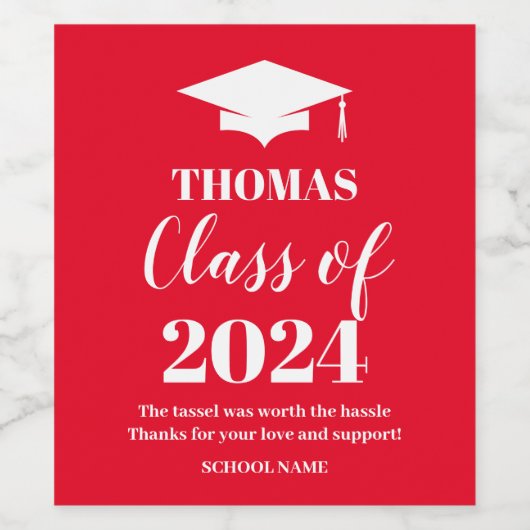 Graduation red wine label ワインラベル (シングルラベル)