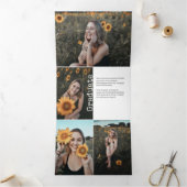 Graduation Retro 10 Photo White 三つ折り案内状 (内部)