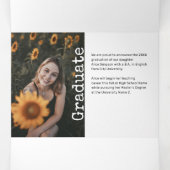 Graduation Retro 10 Photo White 三つ折り案内状 (内部中)