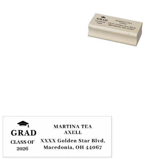 Graduation Return Address Label ラバースタンプ (押印)