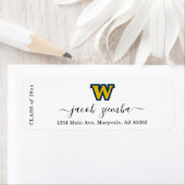 Graduation Return Address Label with School Logo ラベル (インサイチュ)