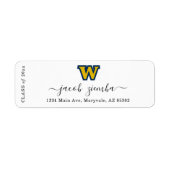 Graduation Return Address Label with School Logo ラベル (正面)