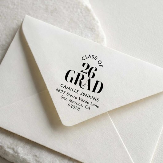 Graduation Return Address Stamp Class of 2026 ラバースタンプ