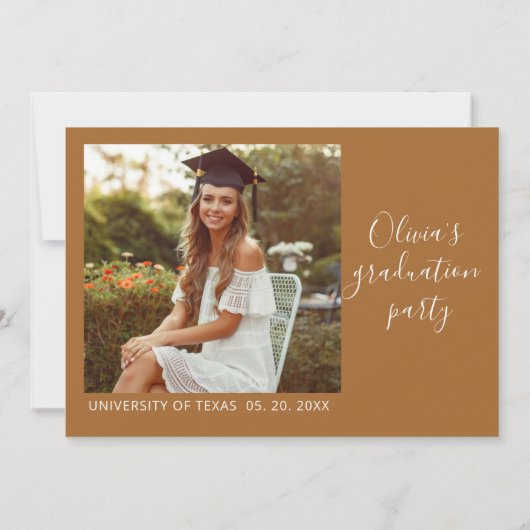 Graduation Save the Date QR Code | Boho Pampass セーブザデート (裏面)