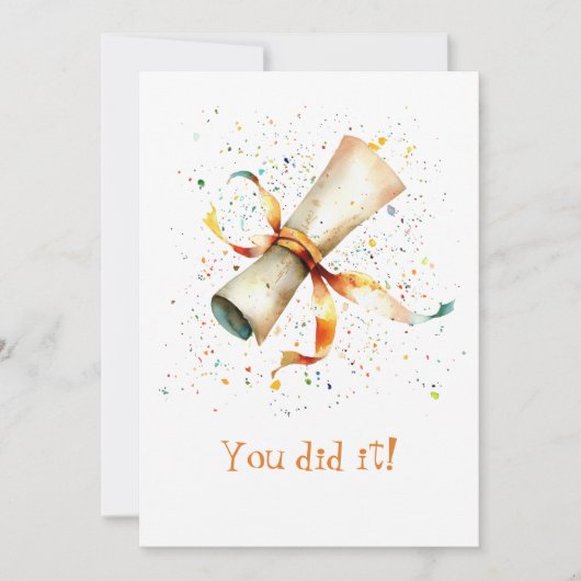 Graduation Scroll and Ribbon You Did It (正面)