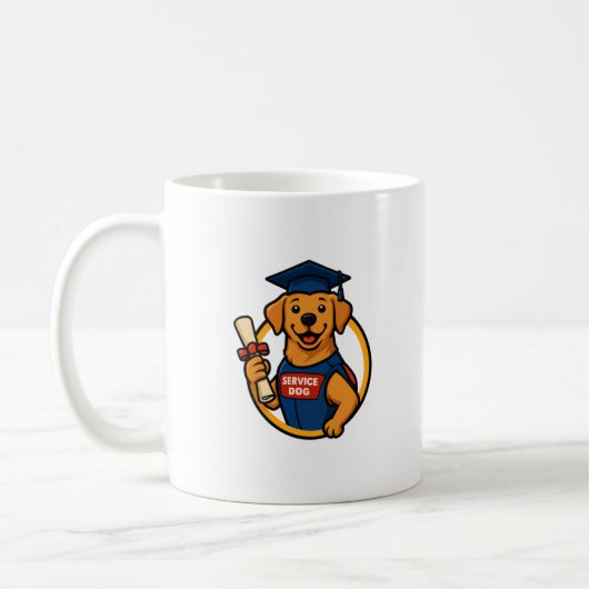 Graduation Service Cute Dog コーヒーマグカップ (左)