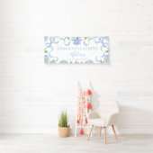 Graduation Sign, Blue Hydrangea, White 横断幕 (インサイチュ)