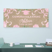 Graduation Sign, Kraft Colored Pink Hydrangea  横断幕 (トレードショー)