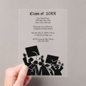 Graduation Silhouette Group Class of 20XX アクリル招待状 (インサイチュ (ポータブル))