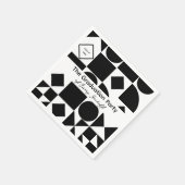 Graduation Simplistic Geometry Black and White スタンダードカクテルナプキン (角)
