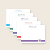 Graduation Sporty Stripes Deep Blue サンキューカード