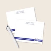 Graduation Sporty Stripes Deep Blue サンキューカード