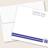 Graduation Sporty Stripes Deep Blue サンキューカード