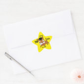 Graduation Star Puppy Sticker Yellow 星シール (封筒)