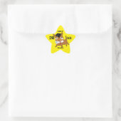 Graduation Star Puppy Sticker Yellow 星シール (バッグ)