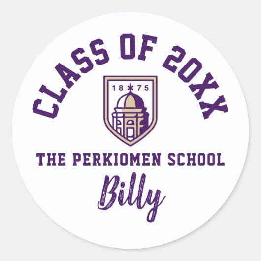 Graduation Stickers The Perkiomen School, Custom ラウンドシール (正面)
