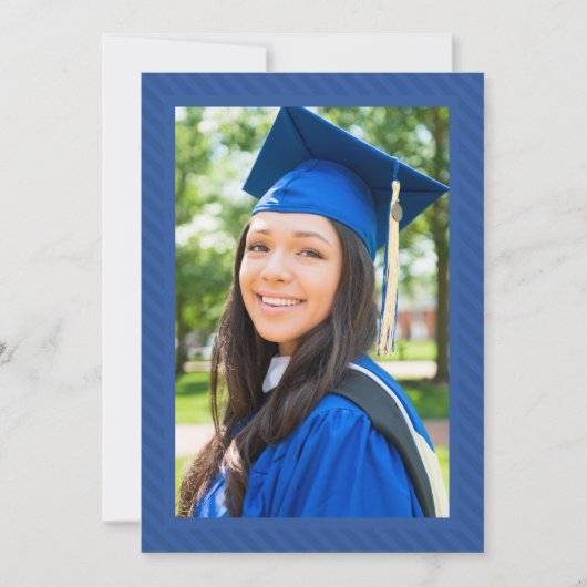 Graduation Striped Cap Gown Celebration Party 招待状 (正面)