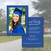 Graduation Striped Cap Gown Celebration Party 招待状