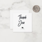 Graduation Thank You Card | Wedding 4 Script Black ノートカード (正面/裏面インサイチュ)