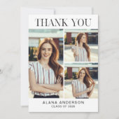 Graduation Thank you Photo Collage Modern Class サンキューカード (正面)