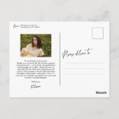 Graduation thank you postcard with two photos ポストカード (裏面)