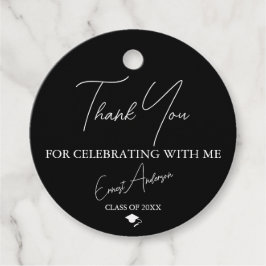 Graduation Thank You Tags Black White Personalized フェイバータグ