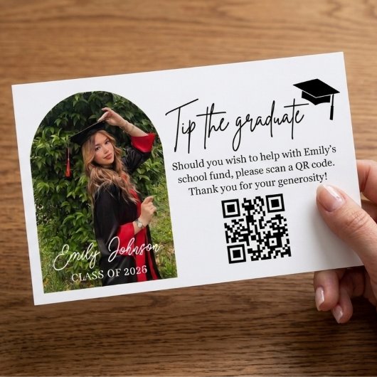 Graduation Tip Card QR Code Money Gift エンクロージャーカード